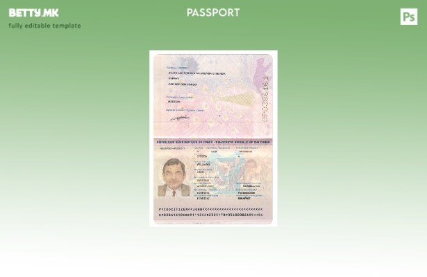 Модерен стил шаблон за пропусница Конго (сегашна).